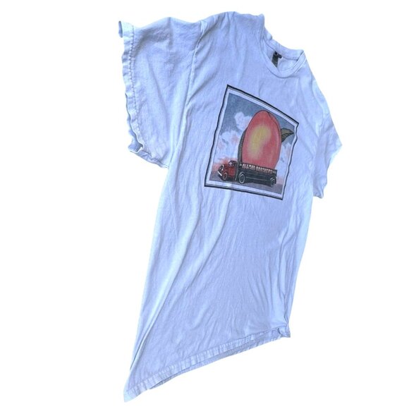 Vintage 90s Allman Brothers Eat Peach T Shirt XL Gildan White Brand Tee Concert - Picture 3 of 12